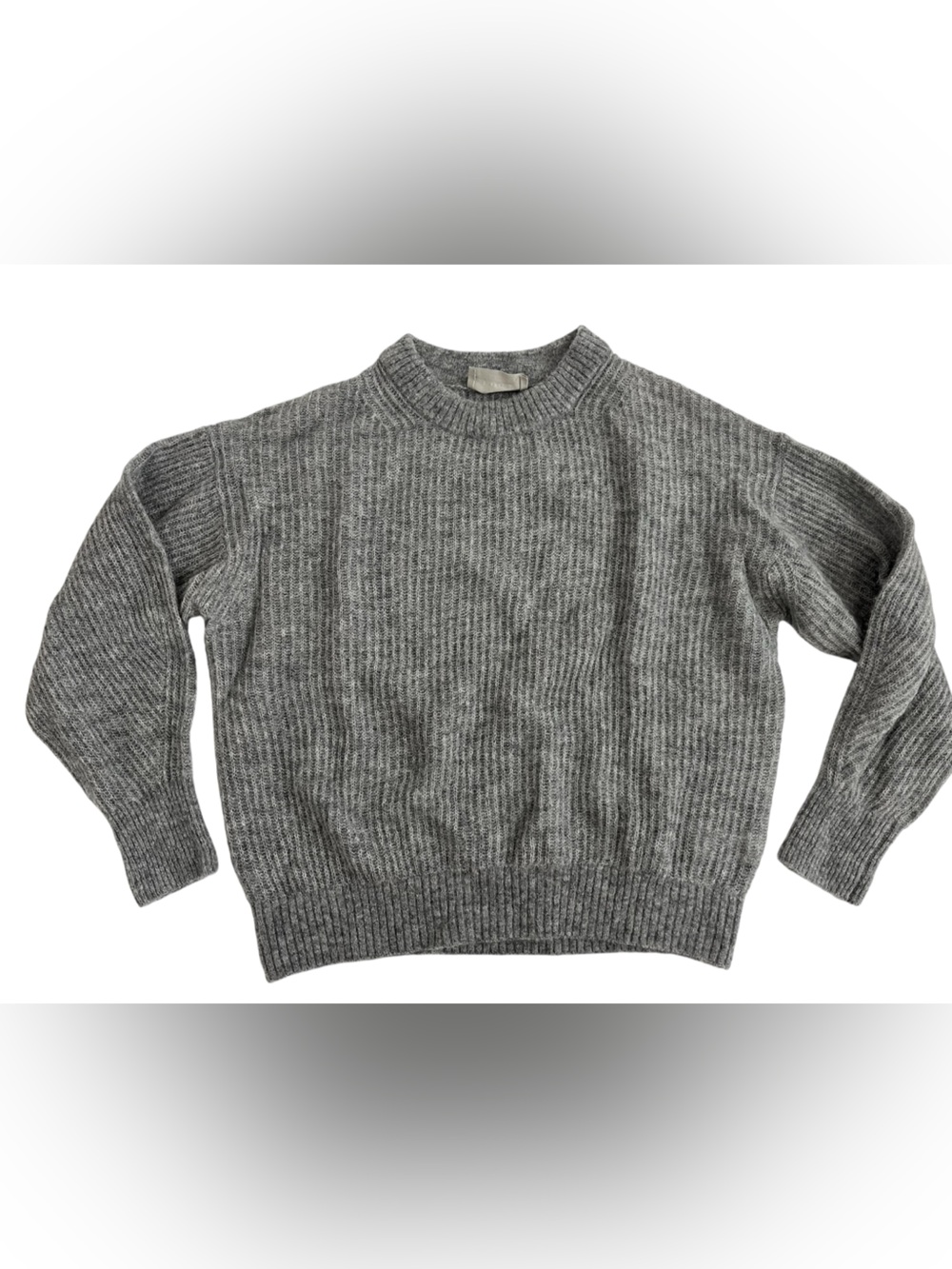 Everlane Gray alpaca Ribbed Crewneck knit Sweater